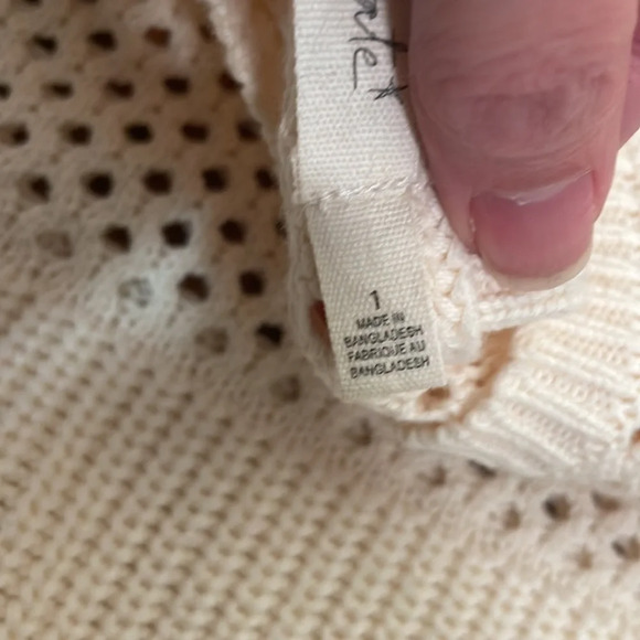 Grey State Merida Knit‎ Sweater Cream size 1 Small Balloon Sleeves - Picture 5 of 11